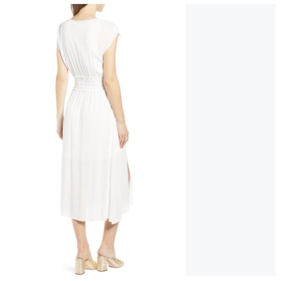 WAYF Leanne Double Slit Smocked Waist Midi Dress - Picture 3 of 7